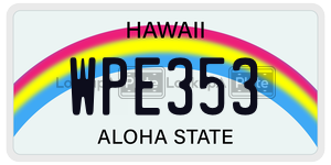 WPE353  license plate in HI
