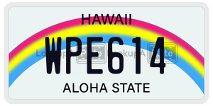 WPE614  license plate in HI