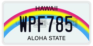 WPF785 license plate in Hawaii