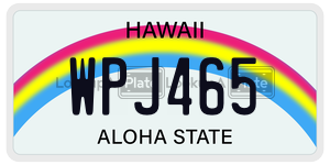 WPJ465  license plate in HI