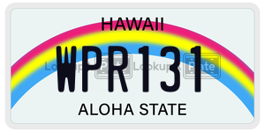 WPR131 license plate in Hawaii