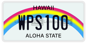WPS100  license plate in HI