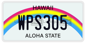WPS305  license plate in HI