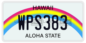WPS383  license plate in HI