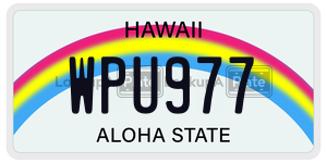 WPU977 license plate in Hawaii