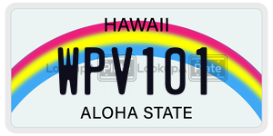 WPV101 license plate in Hawaii