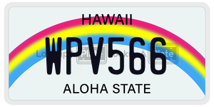 WPV566 license plate in Hawaii