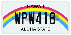 WPW418 license plate in Hawaii