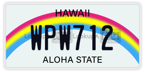 WPW712 license plate in Hawaii