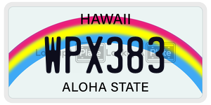 WPX383  license plate in HI