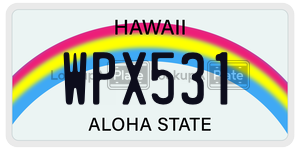 WPX531  license plate in HI