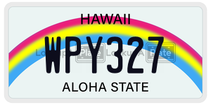 WPY327  license plate in HI