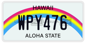 WPY476  license plate in HI