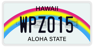 WPZ015  license plate in HI