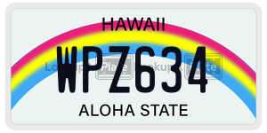 WPZ634  license plate in HI