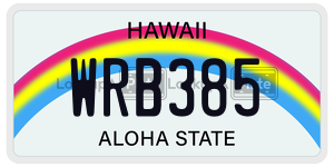 WRB385  license plate in HI