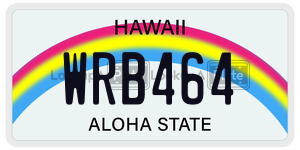 WRB464  license plate in HI