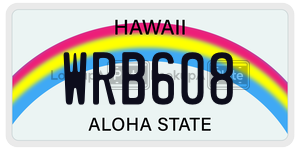 WRB608  license plate in HI
