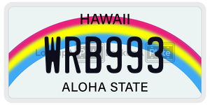 WRB993  license plate in HI