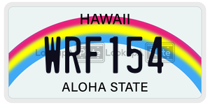 WRF154  license plate in HI