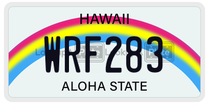 WRF283 license plate in Hawaii
