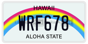 WRF678 license plate in Hawaii