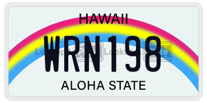 WRN198 license plate in Hawaii