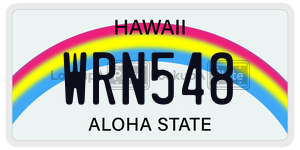 WRN548 license plate in Hawaii
