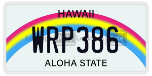 WRP386  license plate in HI