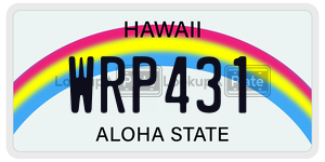 WRP431 license plate in Hawaii