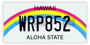WRP852  license plate in HI