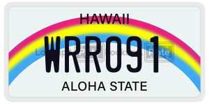 WRR091 license plate in Hawaii