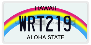 WRT219 license plate in Hawaii