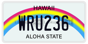 WRU236  license plate in HI