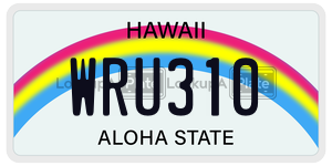 WRU310  license plate in HI