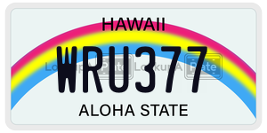 WRU377  license plate in HI