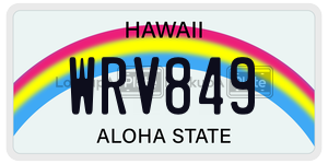 WRV849  license plate in HI