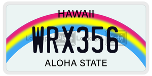 WRX356 license plate in Hawaii