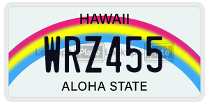 WRZ455 license plate in Hawaii