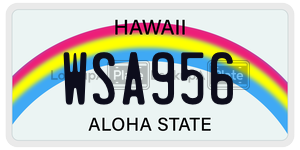 WSA956  license plate in HI