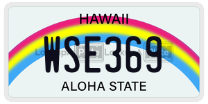 WSE369 license plate in Hawaii