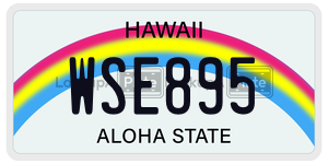 WSE895  license plate in HI