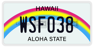 WSF038 license plate in Hawaii