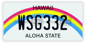 WSG332  license plate in HI