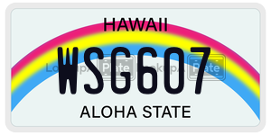 WSG607  license plate in HI