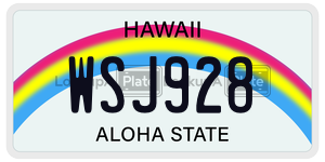 WSJ928  license plate in HI