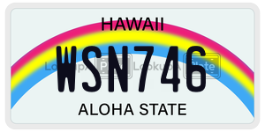 WSN746 license plate in Hawaii