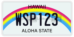 WSP123  license plate in HI