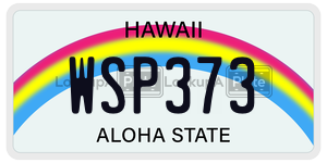 WSP373 license plate in Hawaii