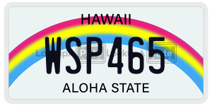 WSP465 license plate in Hawaii